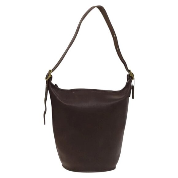 Coach Shoulder Bag Leather Brown Auth am8425 - Picture 1 of 16